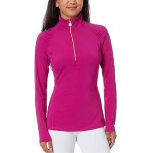 NWT Lilly Pulitzer Justine Luxletic Mulberry Half Zip UPF 50+ Sz M